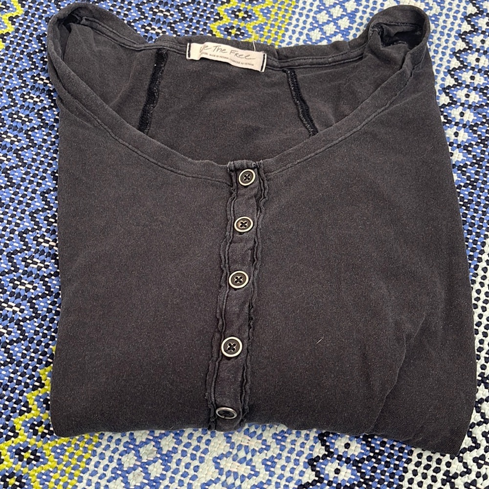 Free people grey long sleeve top